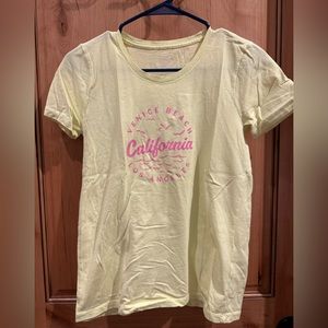J. Crew Collector Tee Venice Beach Lis Angeles California Yellow Top
